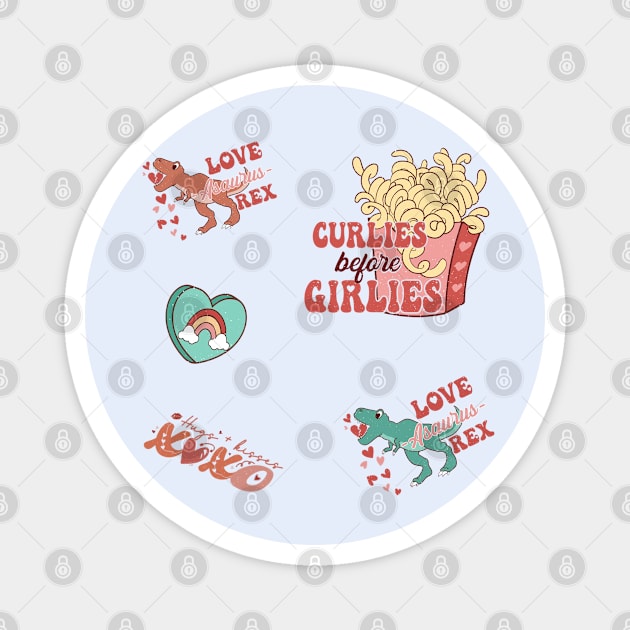 Retro Cute Valentine Stickers Pack Magnet by Yourfavshop600